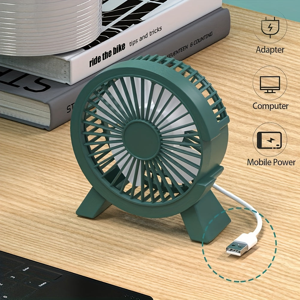 USB-powered desktop fan for office dorm home ultra quiet high wind compact