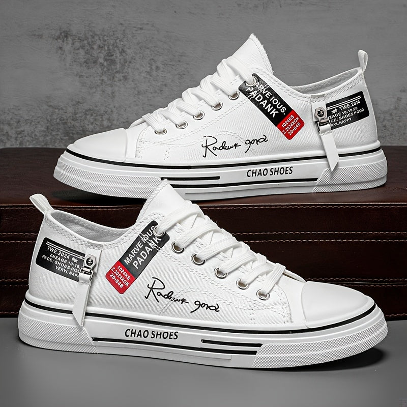 Men's Canvas Sneakers Low Top Casual Shoes for Outdoor Spring Summer
