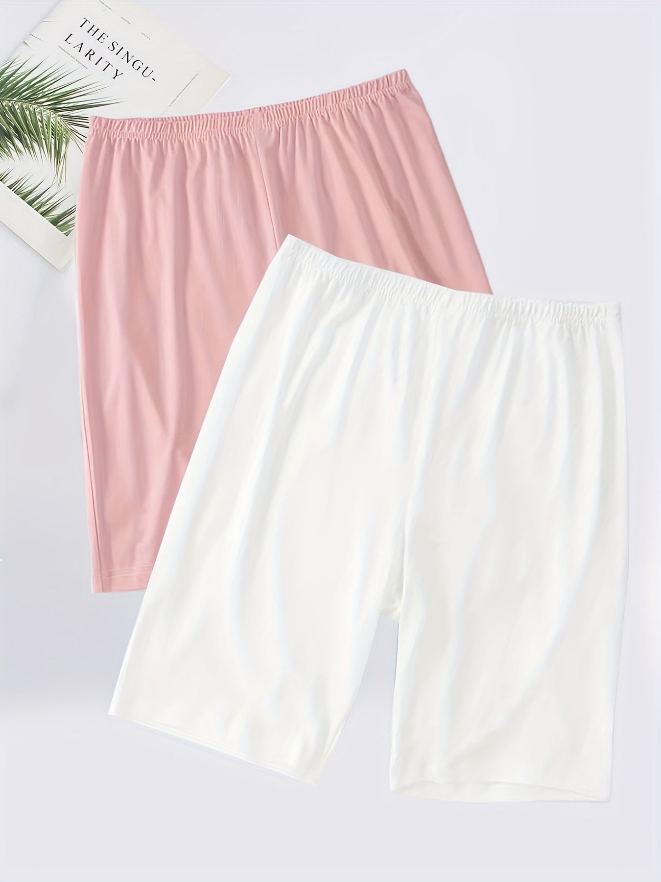 Women Plus Lounge Shorts Soft Elastic Waist Comfortable Home Wear