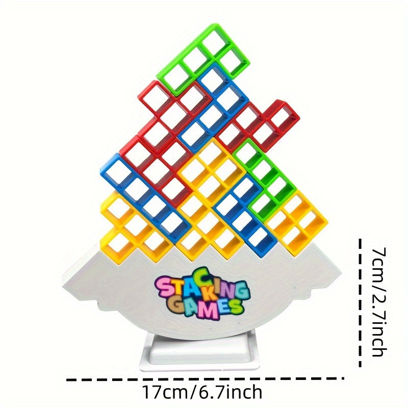 Wooden Block Stacking Game for Kids and Family, Educational Tabletop Toy