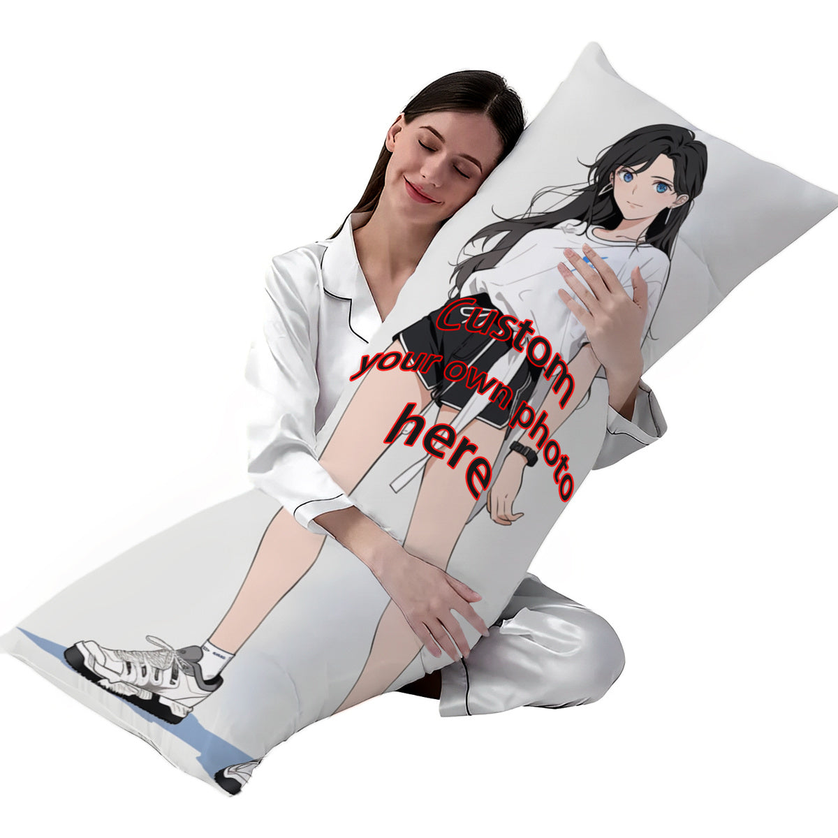 Anime Design Long Body Pillow Cover Soft Plush 50.8x137.16 cm Single-Sided Print for Home Decor