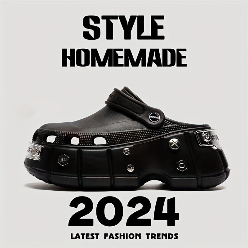 VMI Ayollar uchun Chunky Platforma Clogs, EVA Punk Uslubi, Qalin Taglik bilan Mustahkam, Har Mavsumda Kiymak Uchun Zamonaviy, Orqa Tasmali, Dumaloq Boshli, Bosma Yo'q