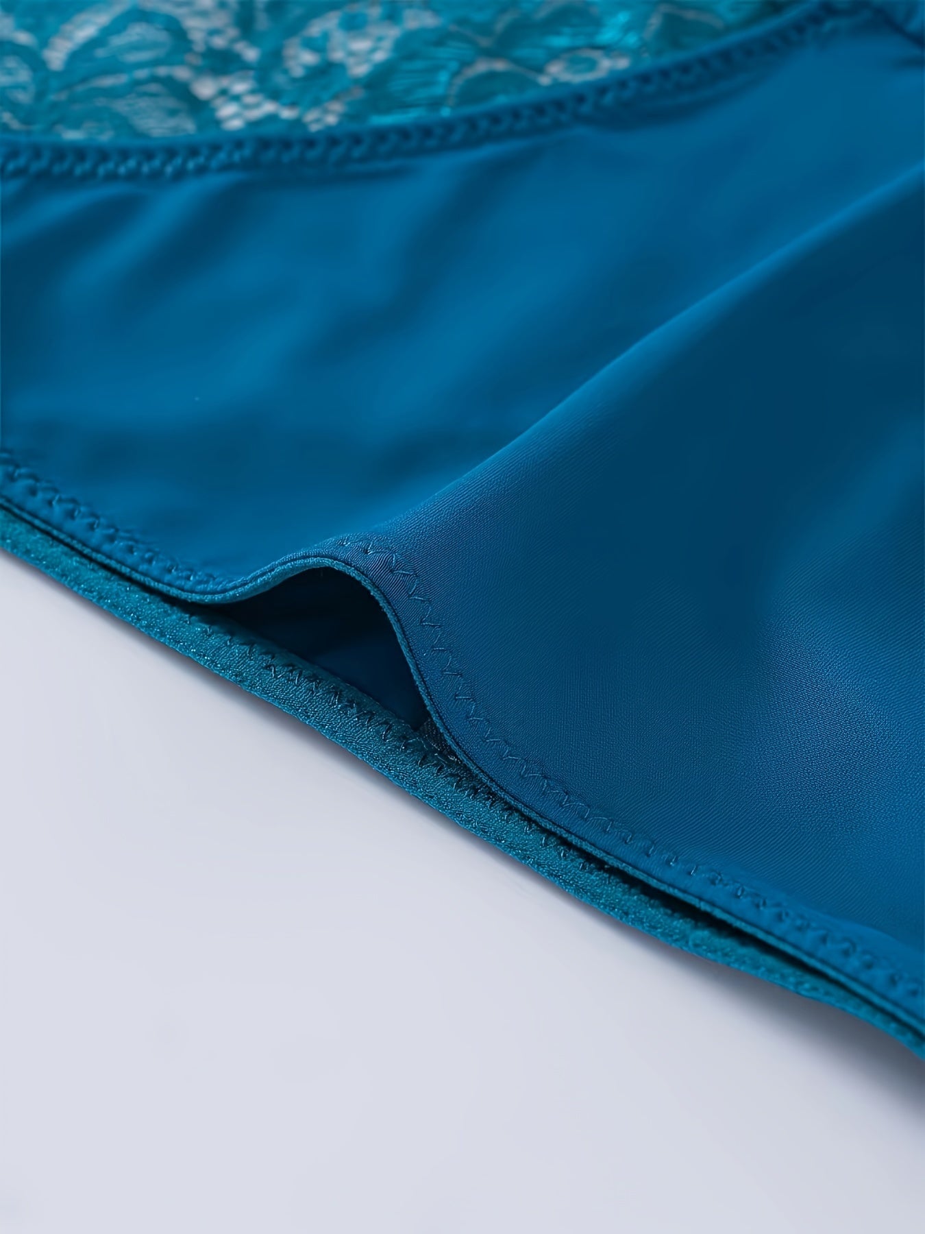 Teal and Brown Lace Lingerie Set with Push-Up Bra and High-Support Panties