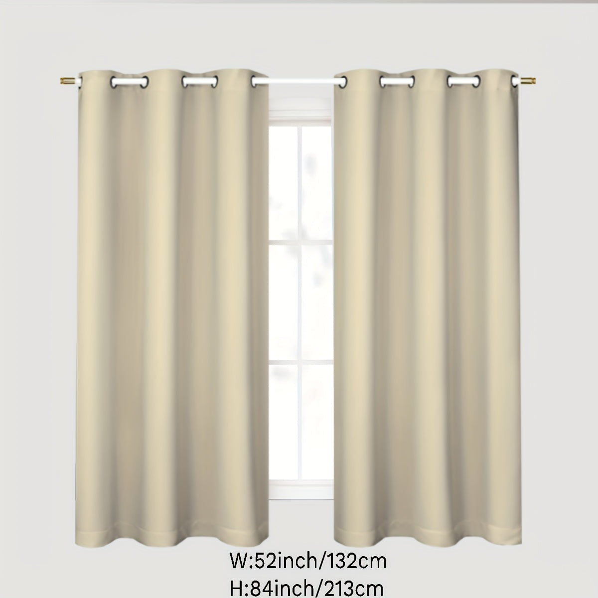 Gray Blackout Curtains for Bedroom Living Room Thermal Insulation Noise Reduction 1PC