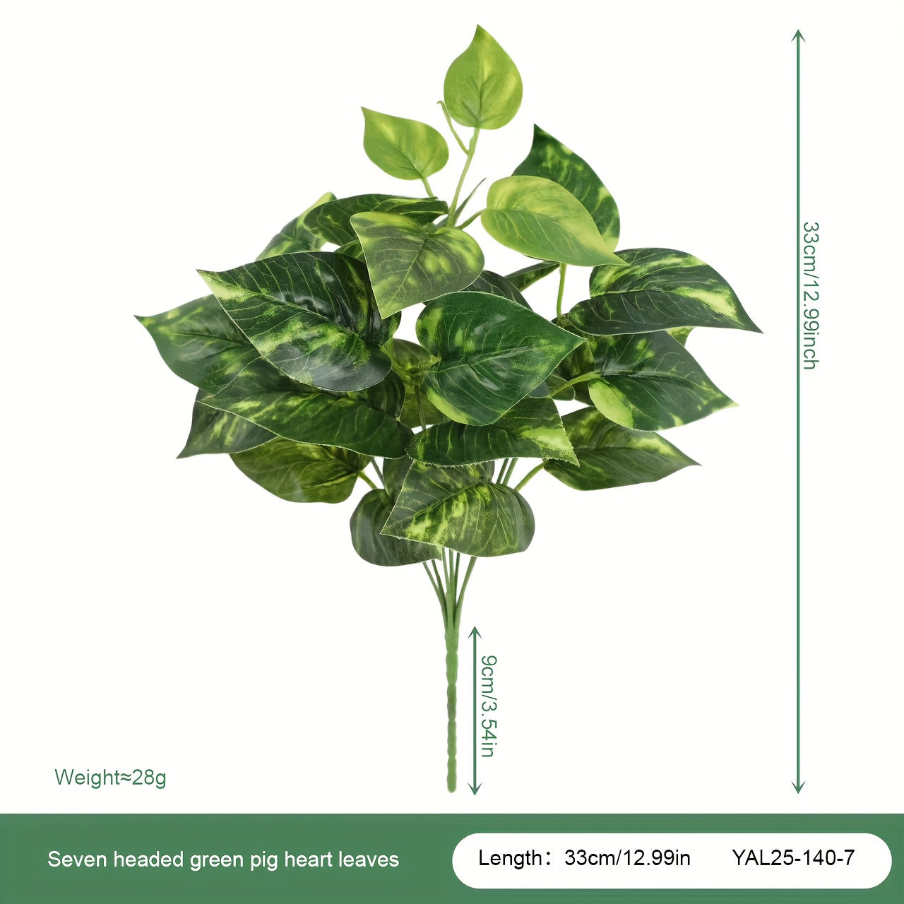 Artificial Plant Faux Bonsai Green Leaf for Indoor Outdoor Decor 1pc