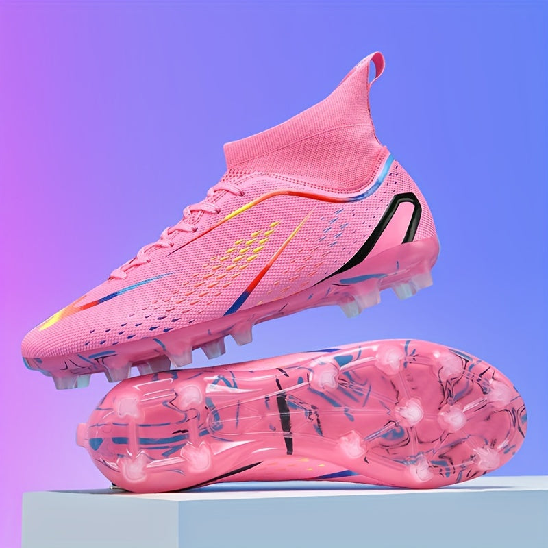 Men's Football Boots Rubber Sole Lace-Up Solid Color All-Season Sports