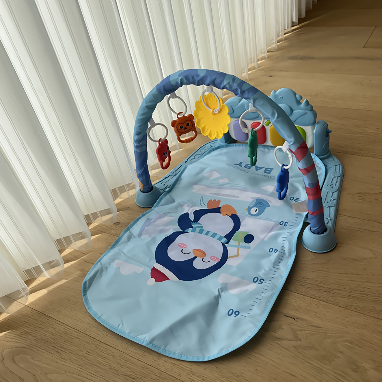 Игровой коврик с ракетной тематикой и музыкальной педалью пианино для малышей в возрасте от 0 до 3 лет, универсальное активное одеяло в синем/красном/зеленом цвете - отличный подарок на дни рождения, праздники и особые случаи.