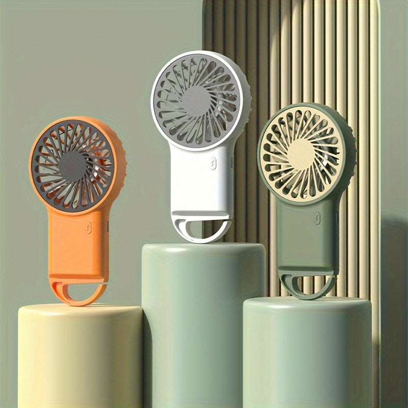 Mini USB Rechargeable Portable Fan with Carabiner Clip for Travel and Outdoor Use