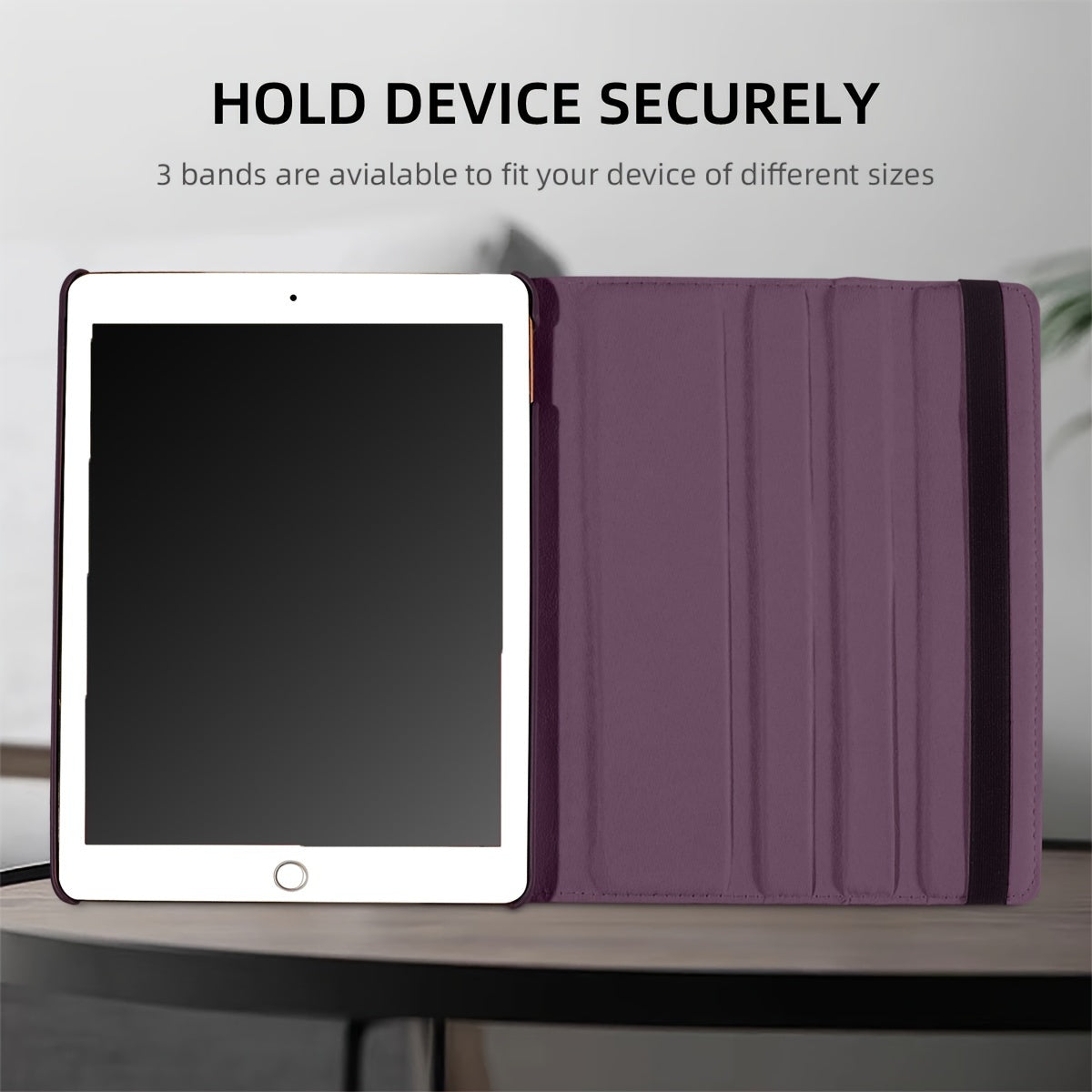 360° Rotating Lychee Pattern Tablet Case for iPad 10.2-inch 7th/8th/9th Gen Anti-Slip Magnetic Sleep Wake Multi-Angle Stand Lightweight Durable TPU