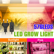 220V Full Spectrum LED Grow Light with 12 Heads 50cm for Indoor Plants Hydroponics Greenhouse