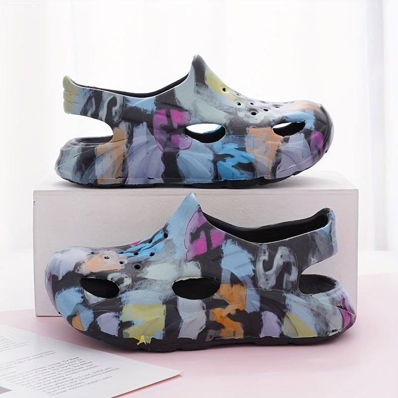 Kids EVA Clogs for Boys and Girls Lightweight Non-Slip Abrasion-Resistant Cartoon Patterned Outdoor Shoes