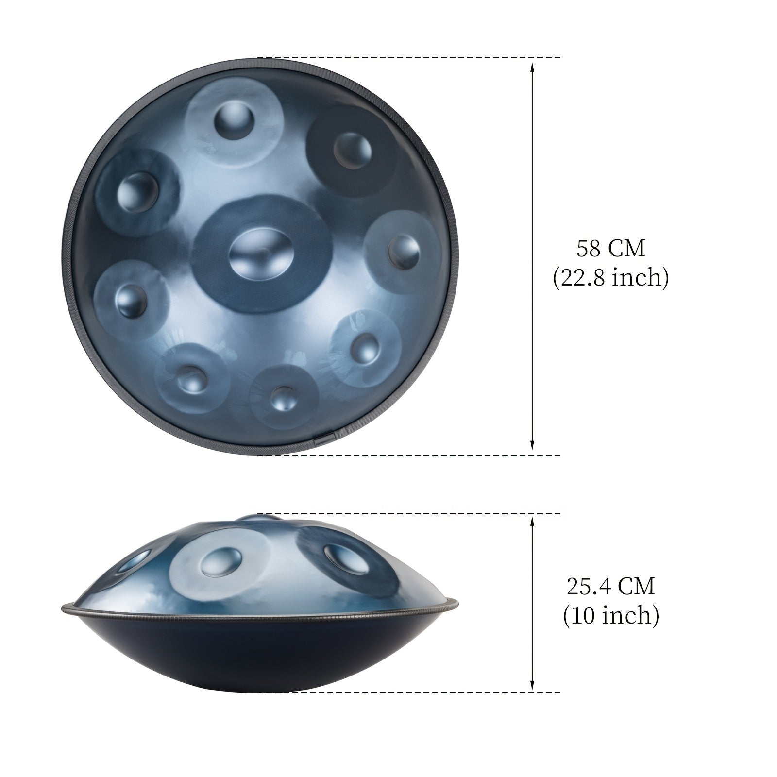 Handpan Drum in D Minor Carbon Steel 22 Inch with Carrying Bag Mallets and Wiping Cloth for Meditation Yoga and Performance