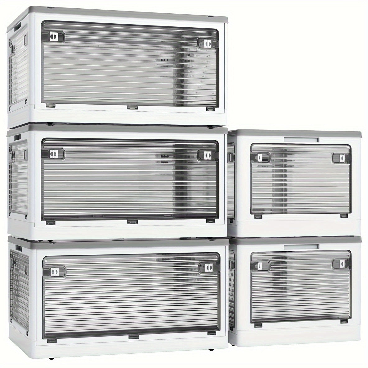 Foldable Plastic Storage Bin with Wheels for Toys Clothing and Home Organization