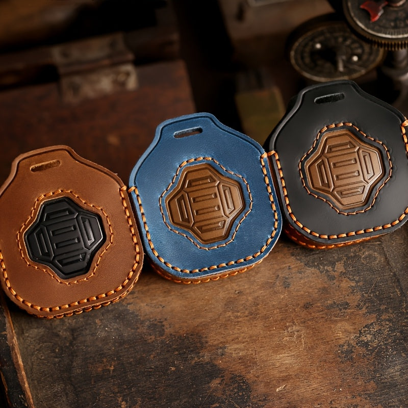 Universal PU Car Key Fob Cover Fit for Smart Key with Chain and Button Protector