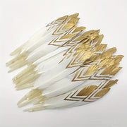 Set of 20 Bohemian Natural Golden Duck Feathers for Crafting Jewelry and Home Decor 11.94-17.78 cm