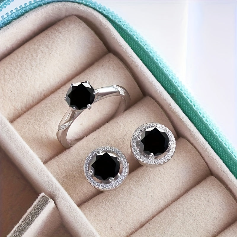 Moissanite Jewelry Set 1.0CT Sterling Silver Wedding and Valentine's Gift