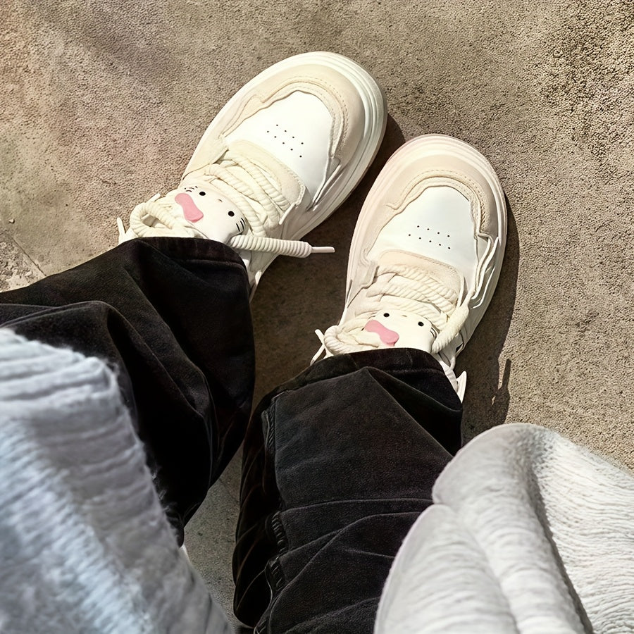 2PCS Girl Shoe Lace Buckles Cute Cartoon Animal Print Sneaker Decor