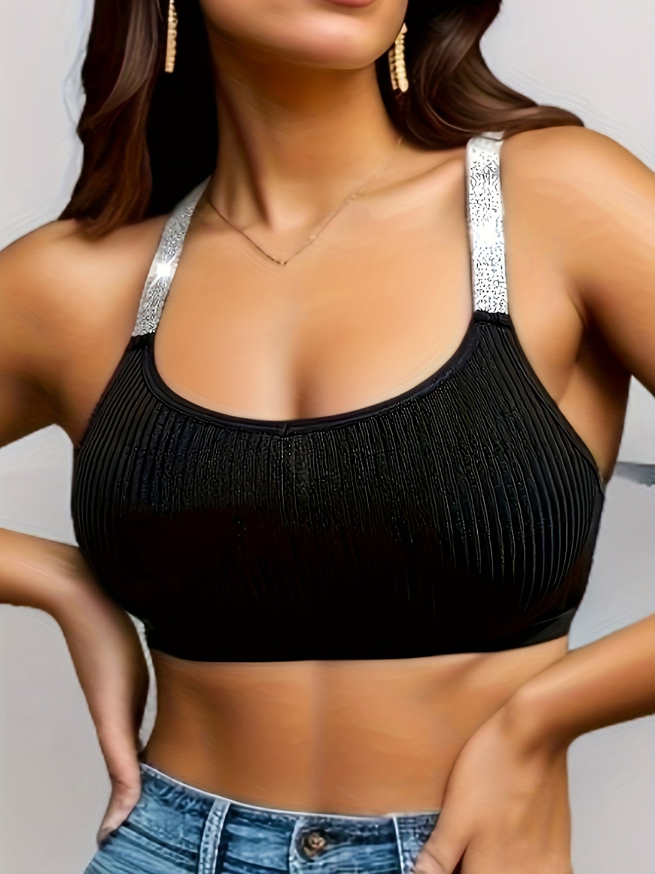 Women's Wireless Ribbed Racerback Bra Full Coverage Breathable Comfort
