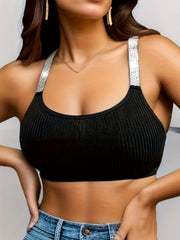 Women's Wireless Ribbed Racerback Bra Full Coverage Breathable Comfort