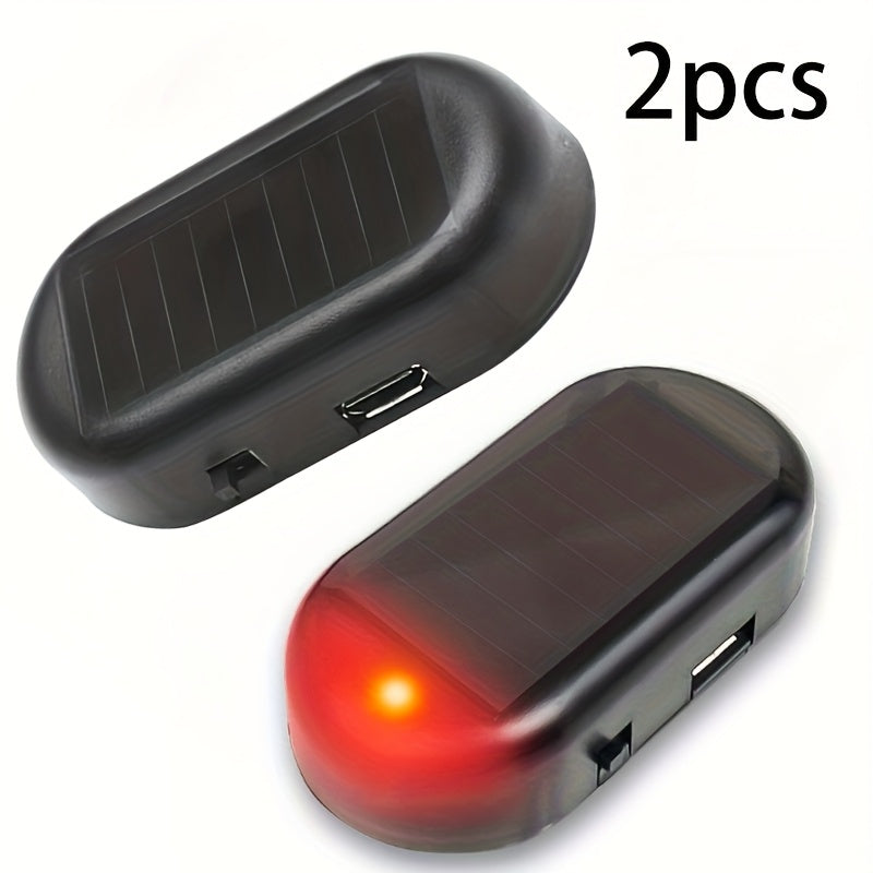 2PCS Solar Car Anti-Theft LED Lights Indoor Decorative Indicator Lights