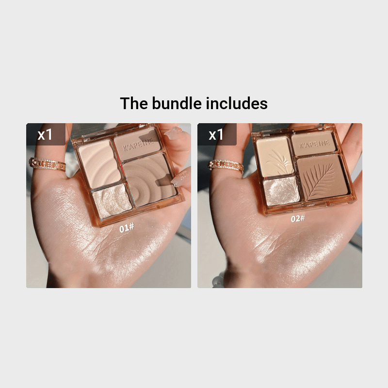 Women Contouring Palette Highlight Eyeshadow Kit Waterproof Brightening All-in-One