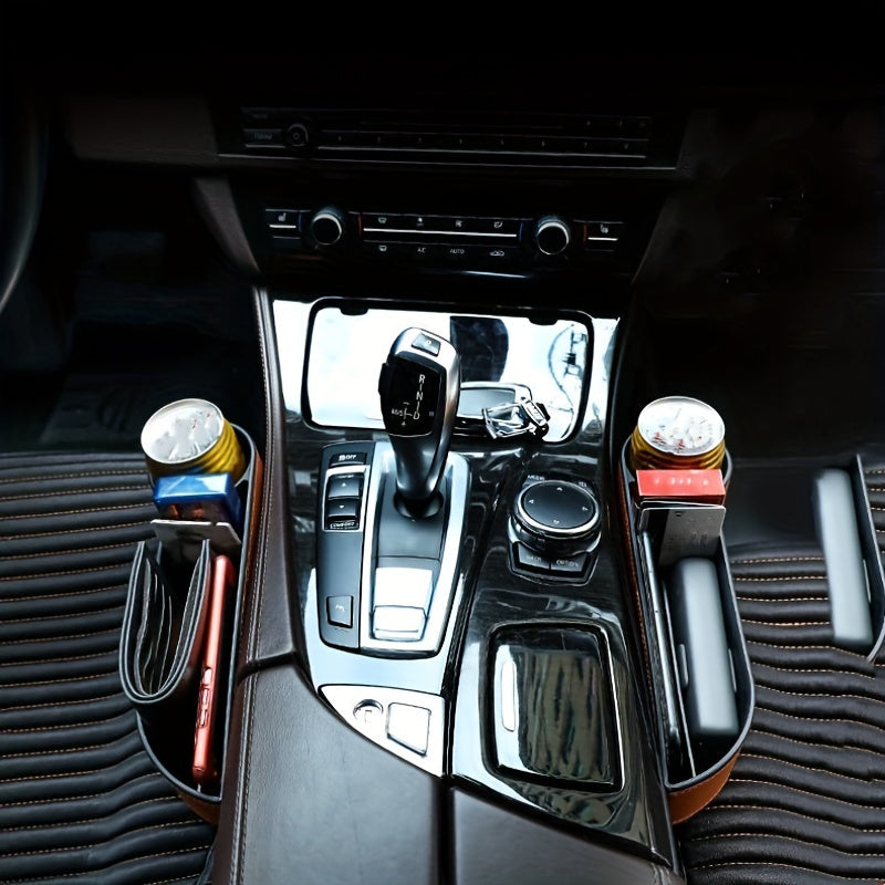 Avtomobil o'rindig'ining bo'shliq tashkilotchisi Universal PU charm quvvatli telefon kalitlar uchun saqlash qutisi bilan zaryad olish teshigi