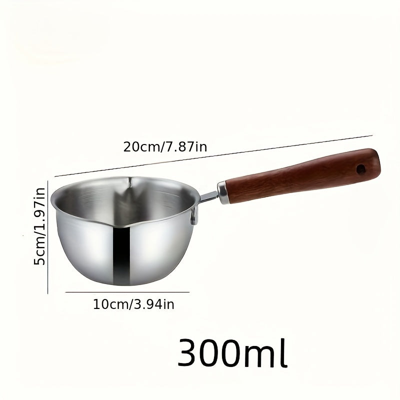 300ml Stainless Steel Mini Saucepan for Heating Oil Milk and Melting Chocolate