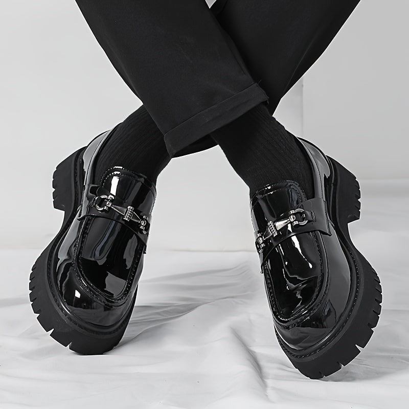 Men's Casual Loafers Faux Leather Round Toe Rubber Sole All-Season