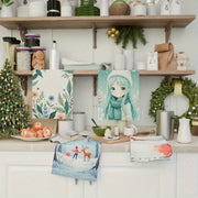 Set of 4 Snowflake Deer Wall Decals 18x66 cm Winter Holiday Decor