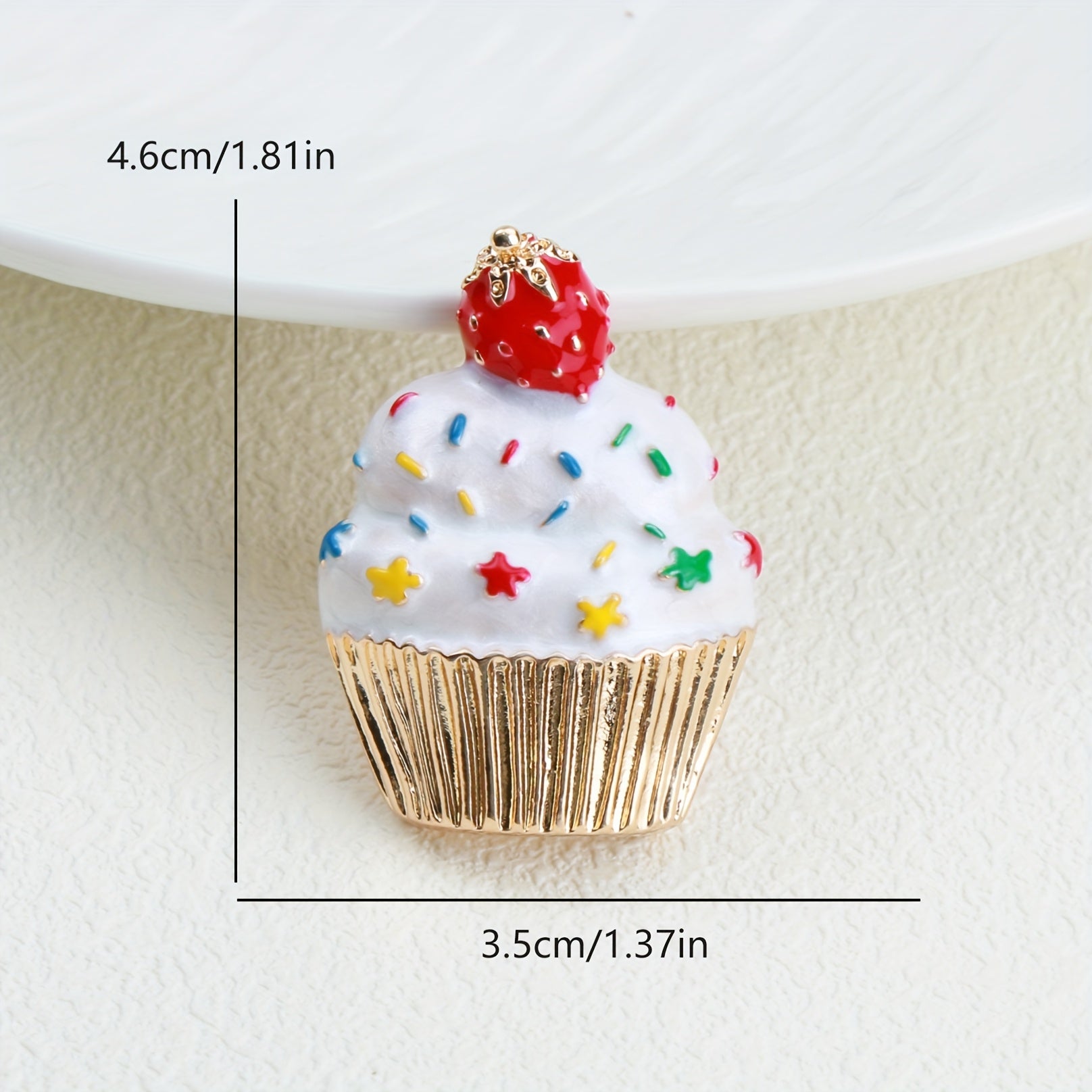 Christmas Cupcake Brooch Pin Enamel Holiday Jewelry Gift for Women