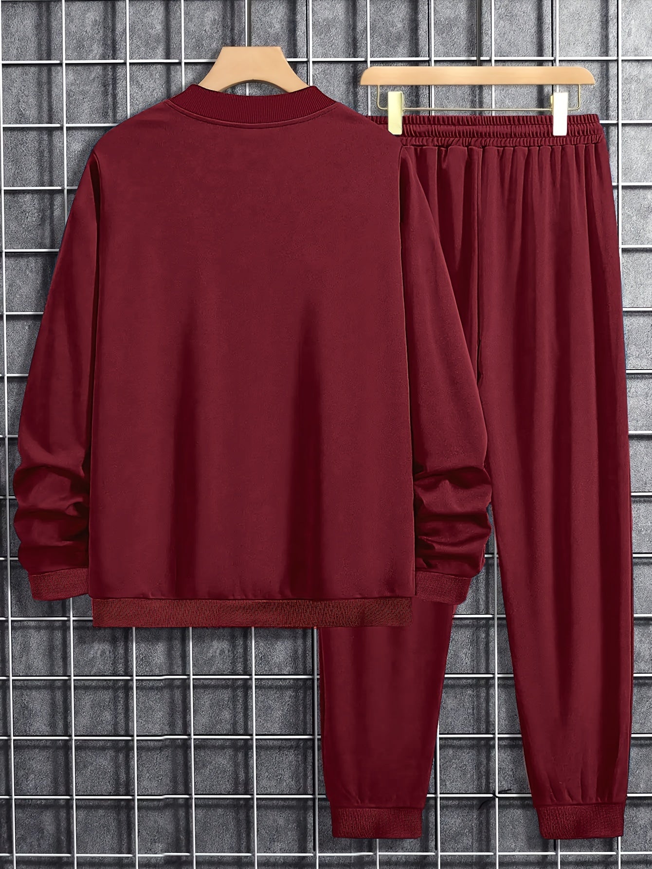 Men's Plus Size Casual Sweatshirt Set Polyester Knit Athletic Regular Fit