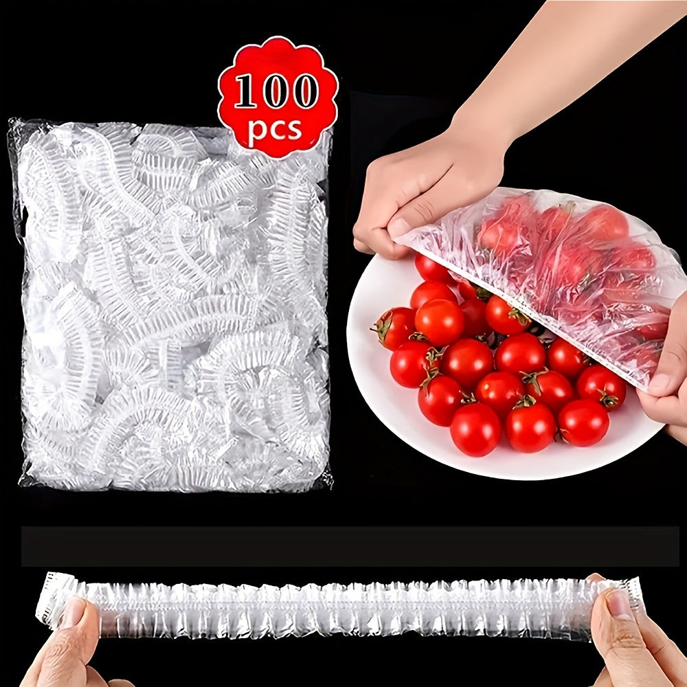 100 Pieces Food Grade Cling Film Leak-Proof Dust-Resistant for Food Storage