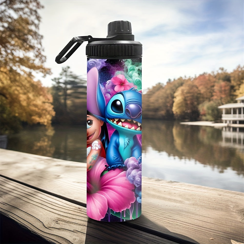 Бутылка для воды из нержавеющей стали 20oz с дизайном Stitch и Lilo, многоразовая, изолированная, герметичная для горячих и холодных напитков