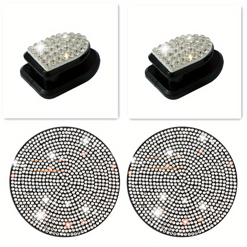 Unisex Rhinestone Car Hooks Decor with Sparkling Jewelry Style