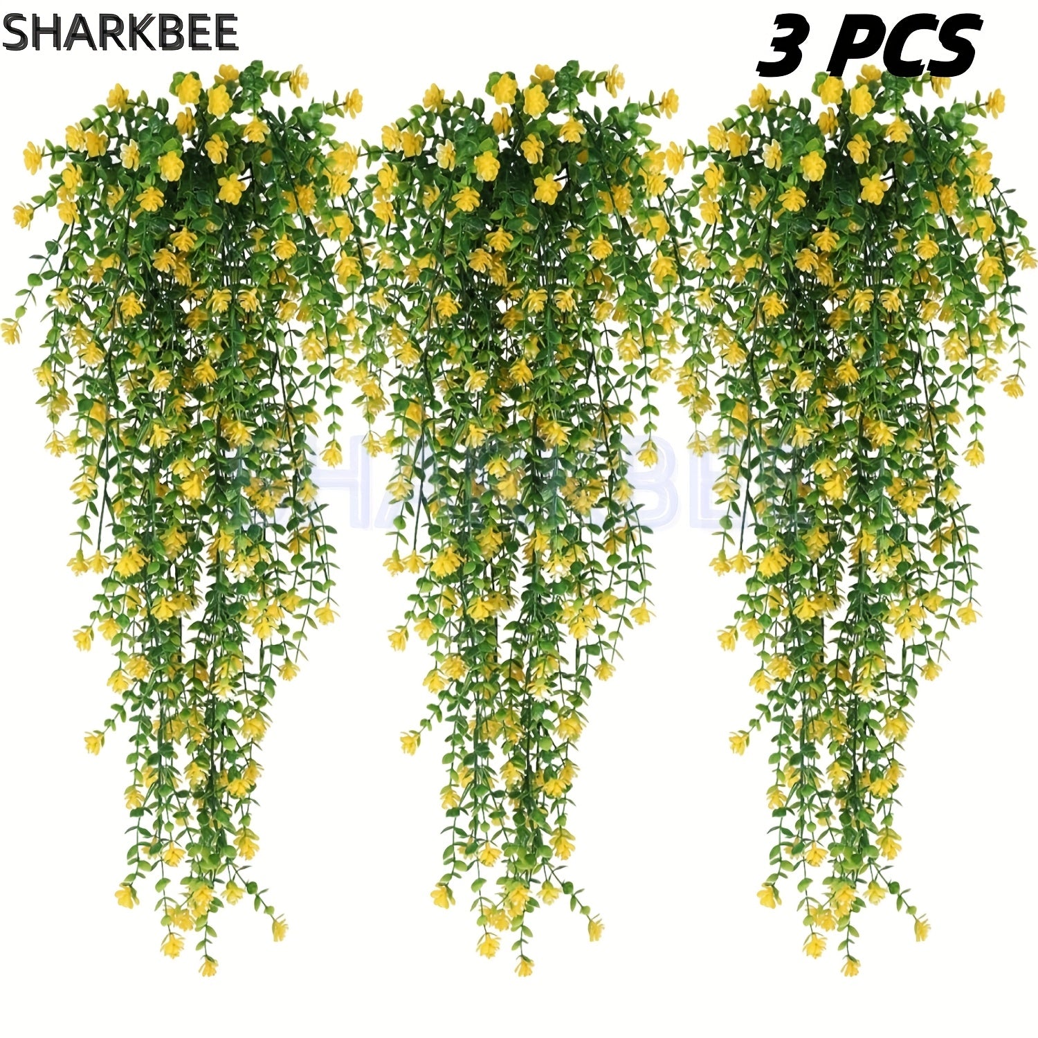 Искусственный набор висящих растений 3 шт. Искусственные стебли эвкалипта для внутреннего и наружного декора