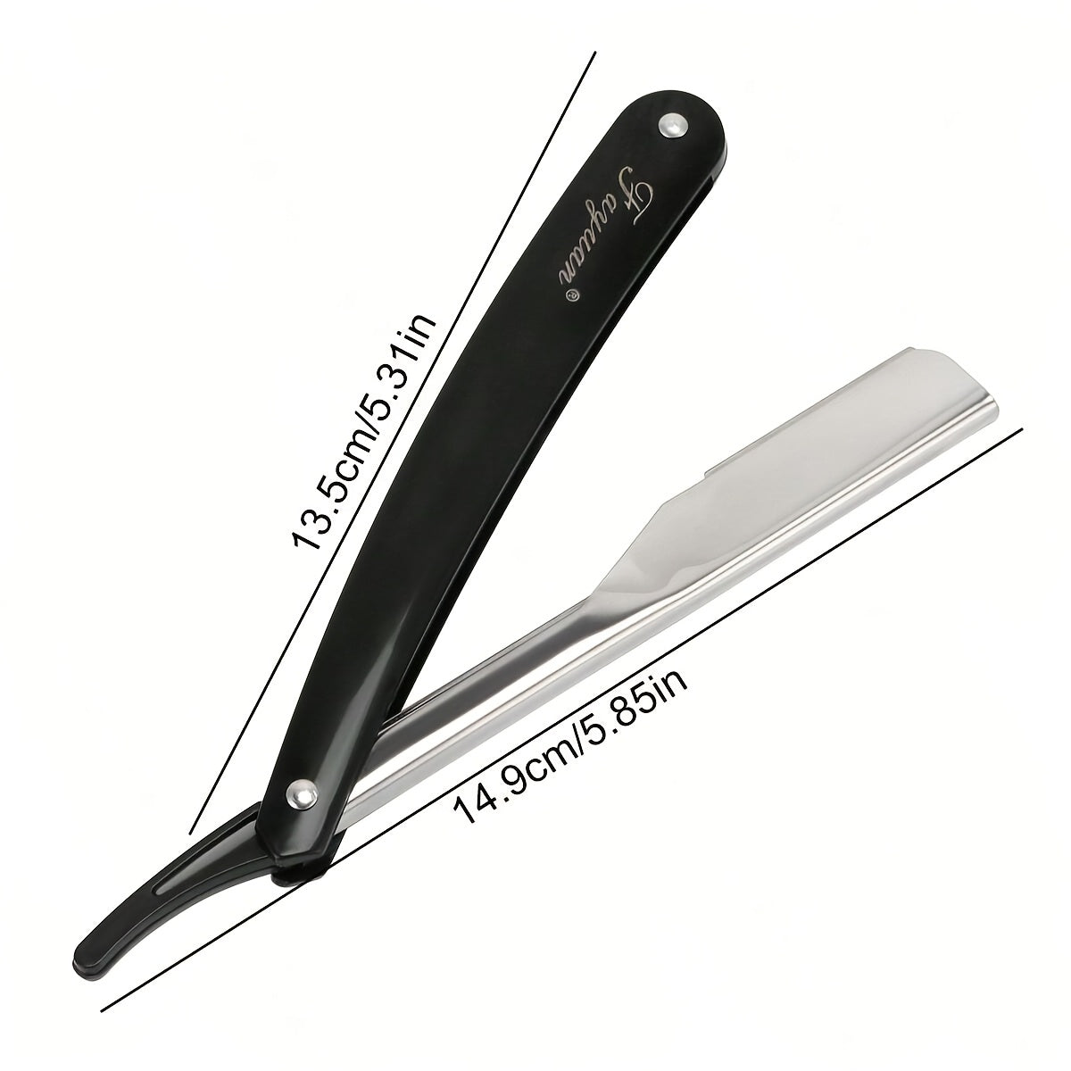 Men Black Folding Razor with Stainless Steel Blade for Precision Grooming