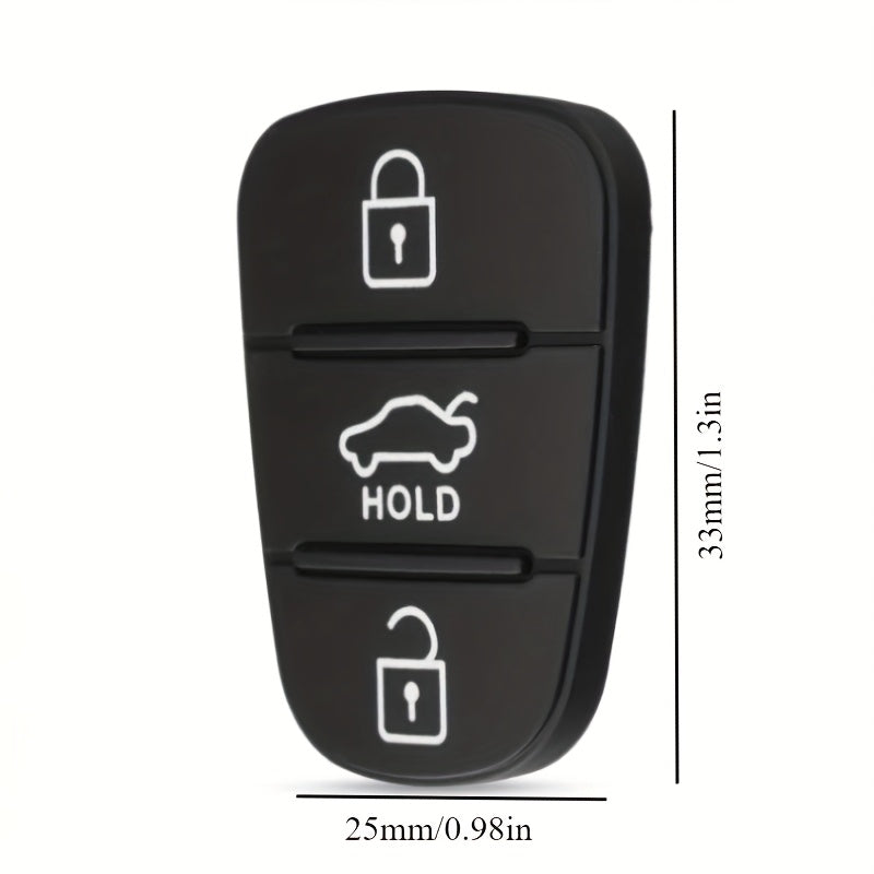 Black PU Rubber Car Key Fob Cover with Lock/Unlock Icons Replacement