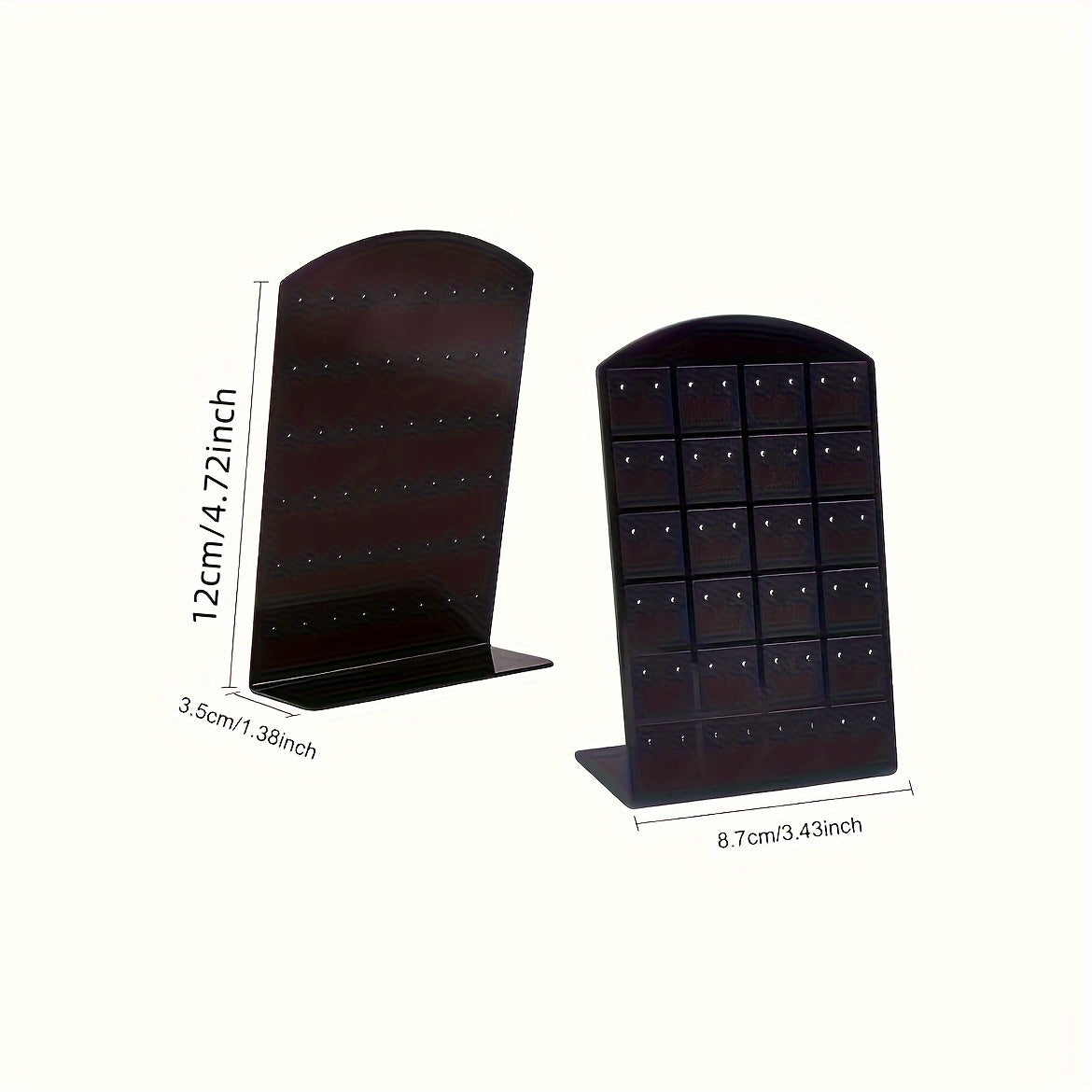 Acrylic Jewelry Display Stand with 72 and 48 Holes for Earrings Black and White