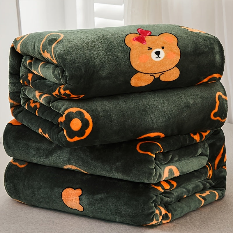 Cozy Flannel Fleece Blanket for Sofa Bed Car Knit Polyester All Seasons