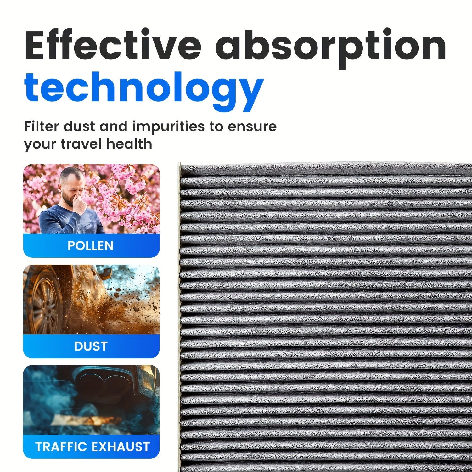 Cabin Air Filter Activated Carbon Replacement for Car SUV and Truck