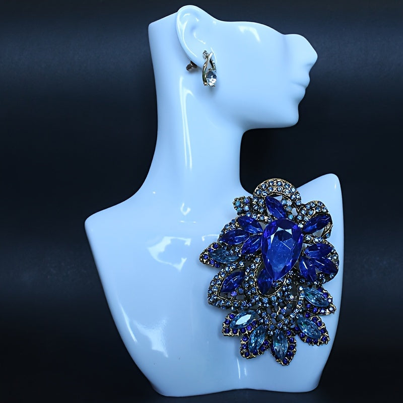 Women's Rhinestone Lapel Pin Sparkling Badge for Dress Sweater Clothing Decor