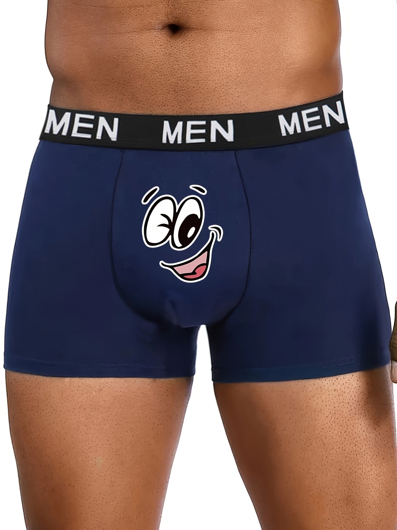 Men's Breathable Thin Boxer Shorts with Cute Print Polyester Elastane
