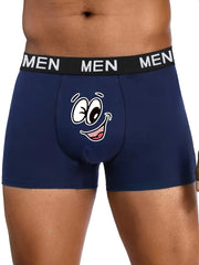 Men's Breathable Thin Boxer Shorts with Cute Print Polyester Elastane