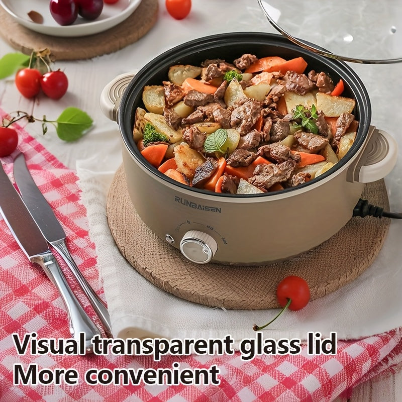 Olla eléctrica multifunción para cocinar en dormitorios, utensilios antiadherentes, múltiples métodos