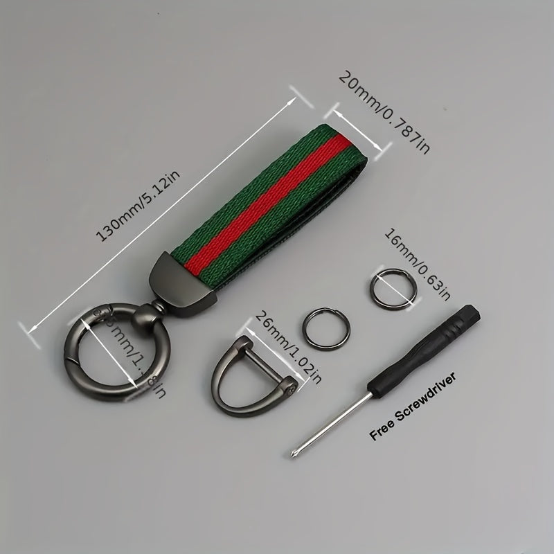 Llavero arcoíris de nylon unisex, accesorio compacto y colorido para llaves y bolsos