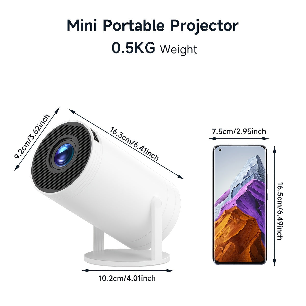 Mini Projector with WiFi 6 and 1080P Video Encoding for Home Theater