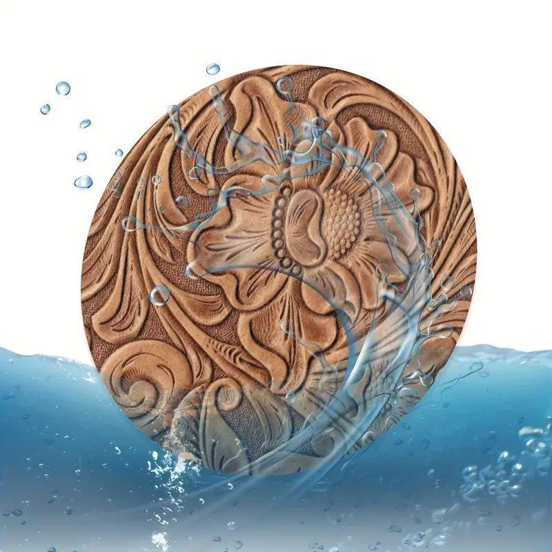 Set of 2 Round Non-slip Car Coasters for Cup Holders, Interior Decor Accessories