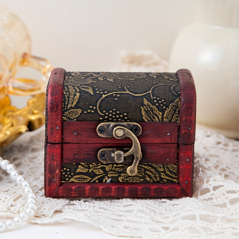 Faux Leather Jewelry Organizer Box with Hook Closure for Accessories and Jewelry Storage