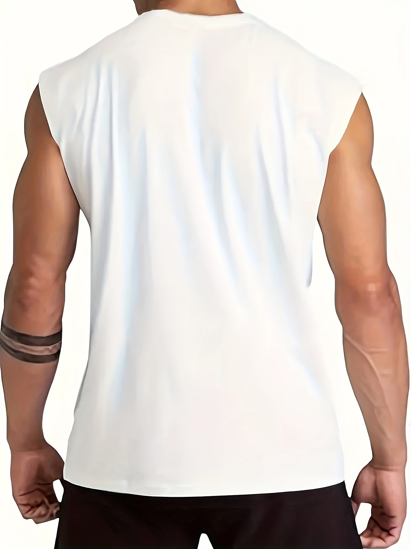 Men's Plus Size Tank Top Black with White Red "Never Give Up" Motivational Gym Basketball Sleeveless