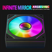 ARGB Infinity Mirror PC Cooling Fan 12cm High-Speed Low-Noise Gaming Case Fan
